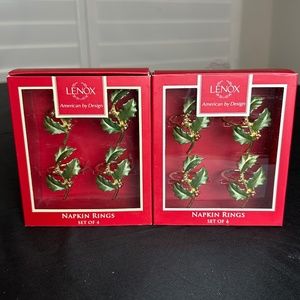 Lenox 8 Napkin Rings - New, Unused